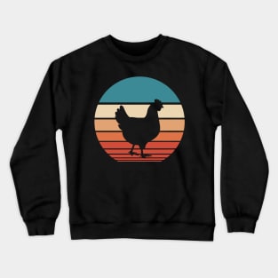 Chicken Retro Sunset Crewneck Sweatshirt